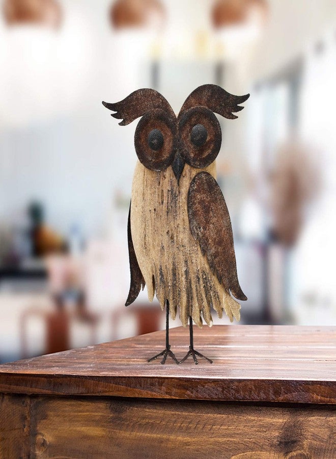 E-view Rustic Owl Figurines Decor Animal Statue for Home - Wooden Stand Owl Sculptures Decorations for Living Room Bedroom - Shelf Decoration Decorative Tabletop Collection (Owl Family) - Image 3